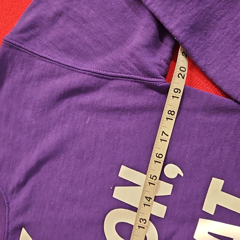 'Fu*k fashion, Let's eat pizza' long sleeve purple graphic sweatshirt Small - Picture 3 of 5